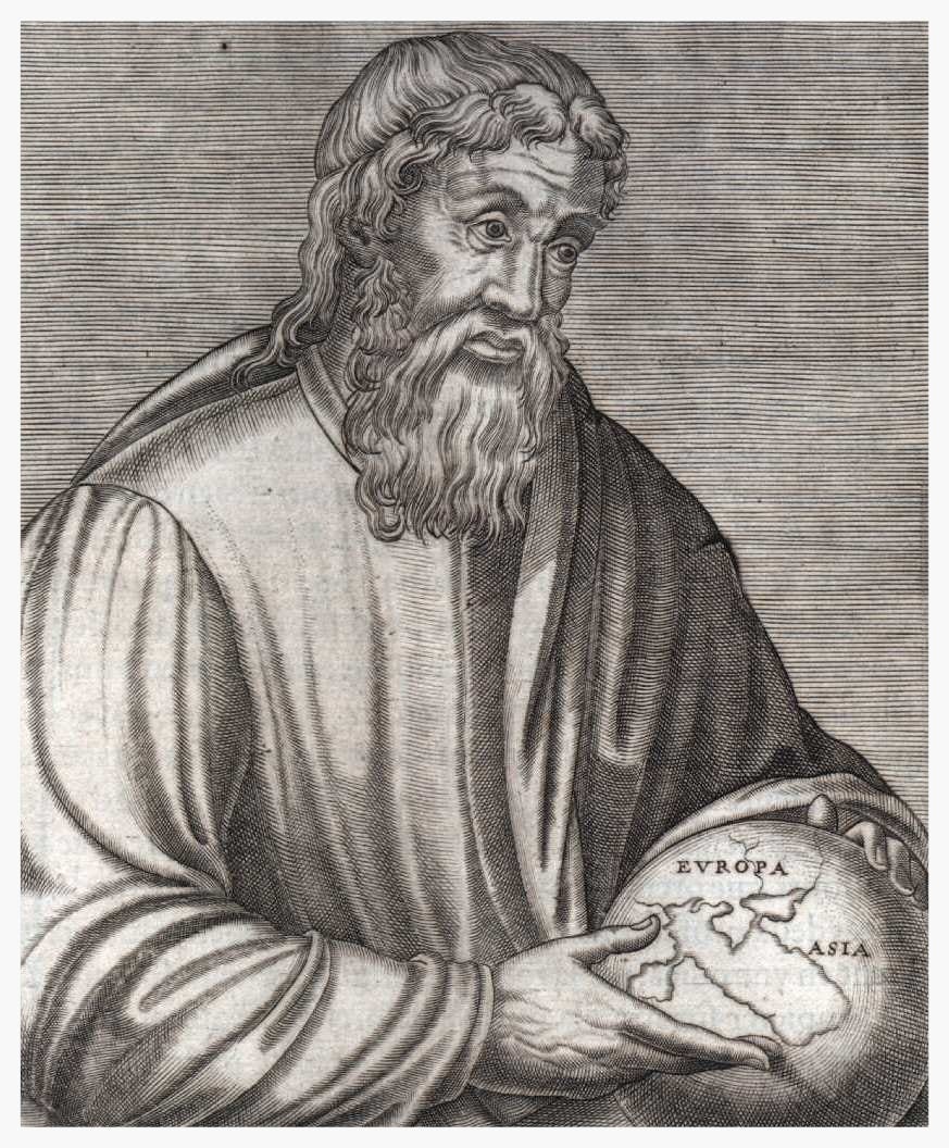 16th century engraving of Strabo (public domain)