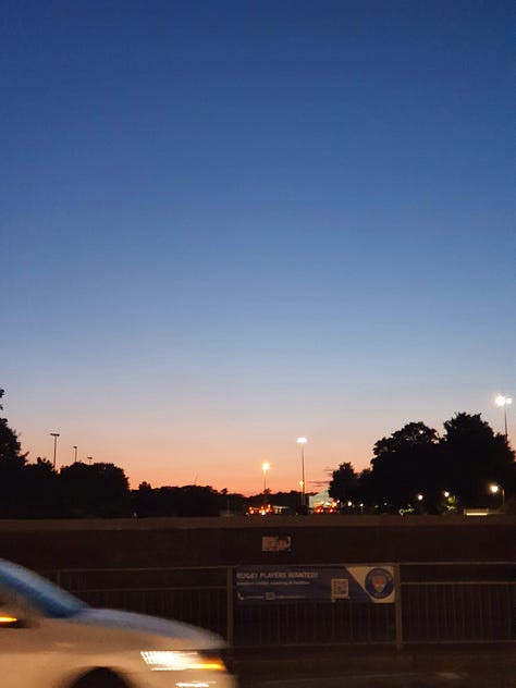 a 3x3 grid of various scenic landscapes, sunsets, skies, trees