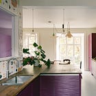 A bling magenta kitchen transformed solely with tweakments