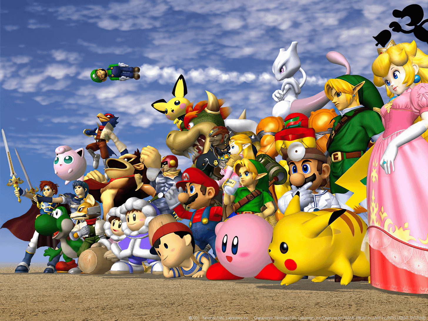 Super Smash Bros. Melee Roster Wallpaper AI Upscaled : r/SSBM