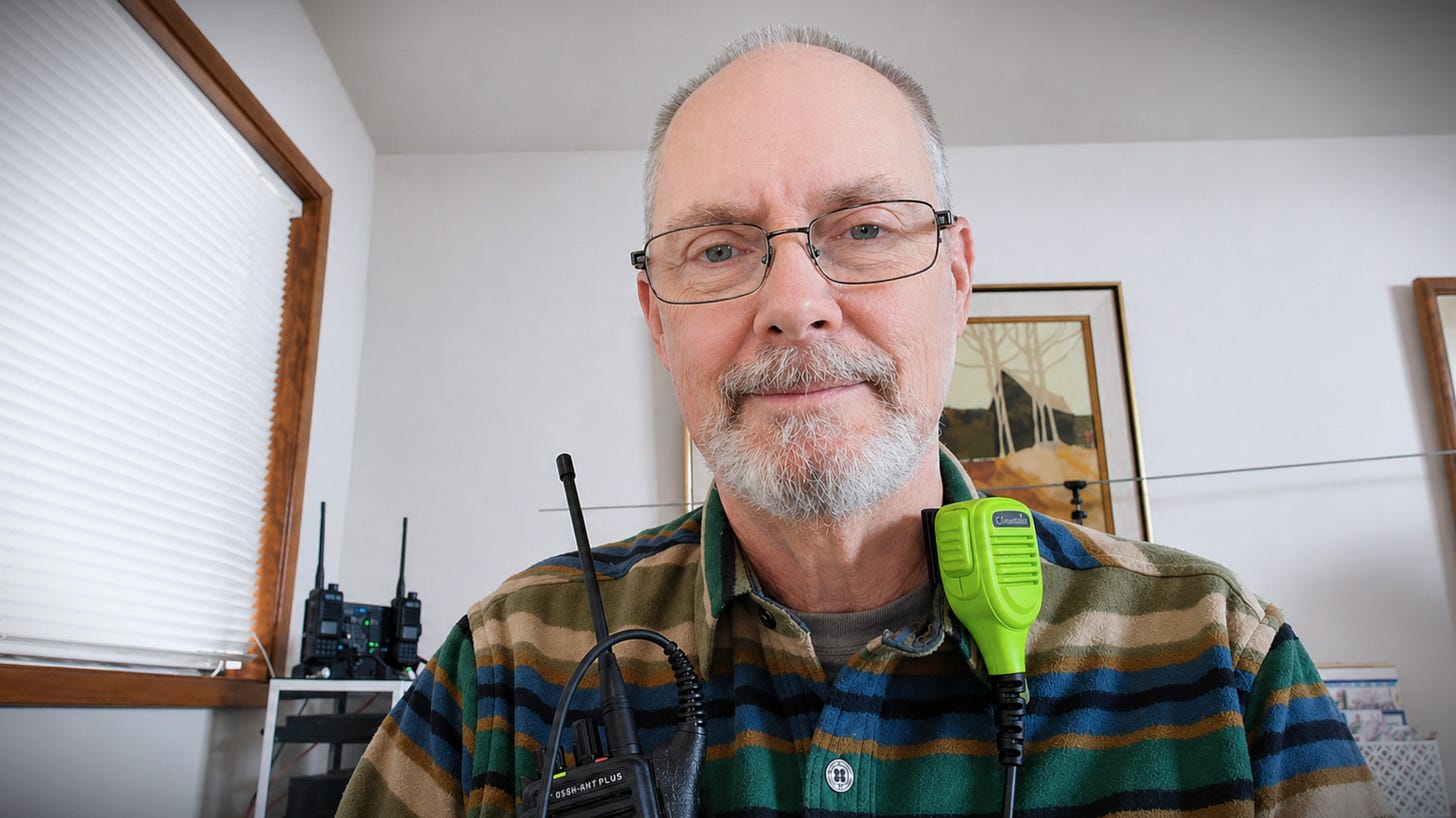 Tom Salzer KJ7T with CS7000-M17 PLUS HT (and AllScan ANF101 in background)