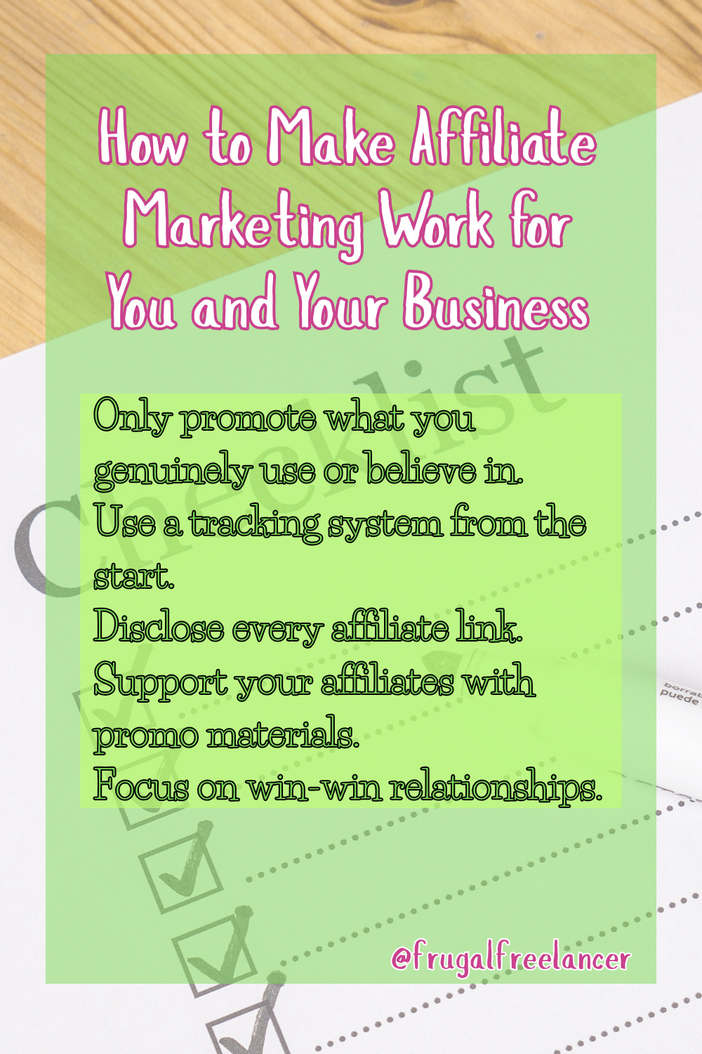 how to make affiliate marketing work for you