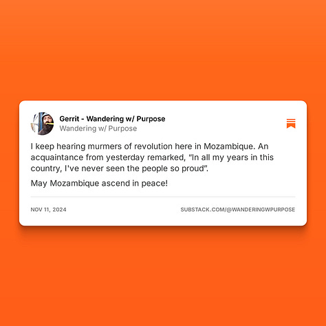 Wandering w/ Purpose Substack Notes