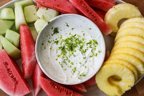 summer meal prep ideas with summer chicken salad, blt chicken salad and honey lime yogurt fruit dip