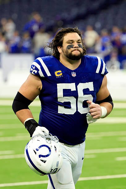 Quenton Nelson of the Indianapolis Colts reacts following the 41-23 loss against the Baltimore Ravens at Lucas Oil Stadium on September 13, 2026 in... Quenton Nelson of the Indianapolis Colts reacts following the 41-23 loss against the Baltimore Ravens at Lucas Oil Stadium on September 13, 2026 in...