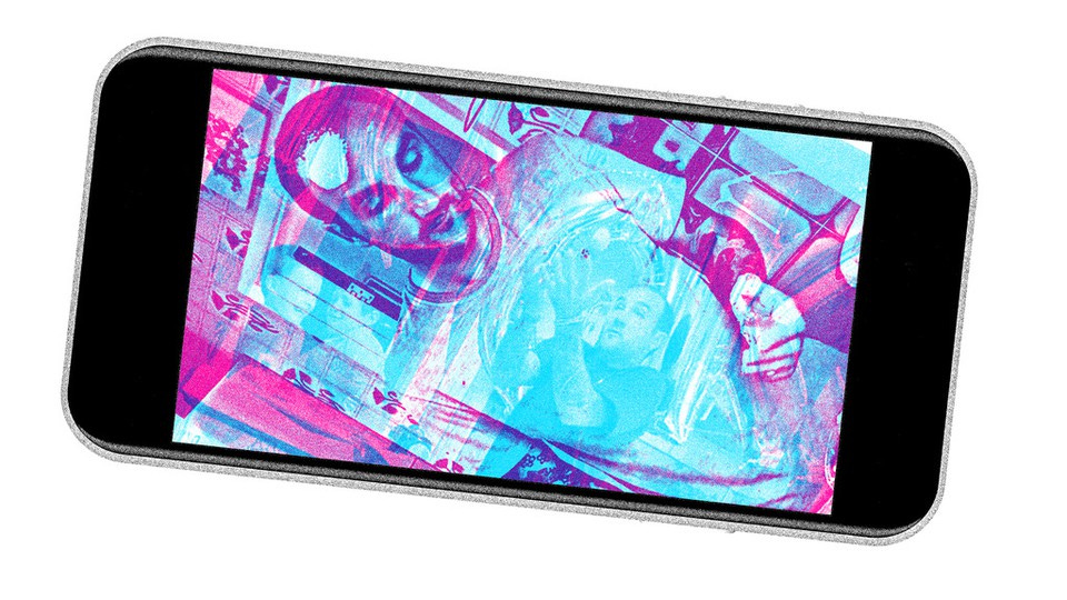 iPhone with images of a person