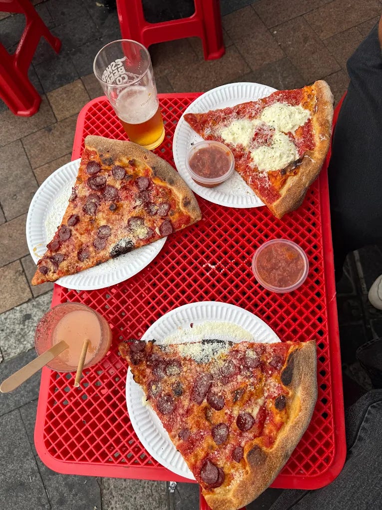 Photo of pizza by the slice