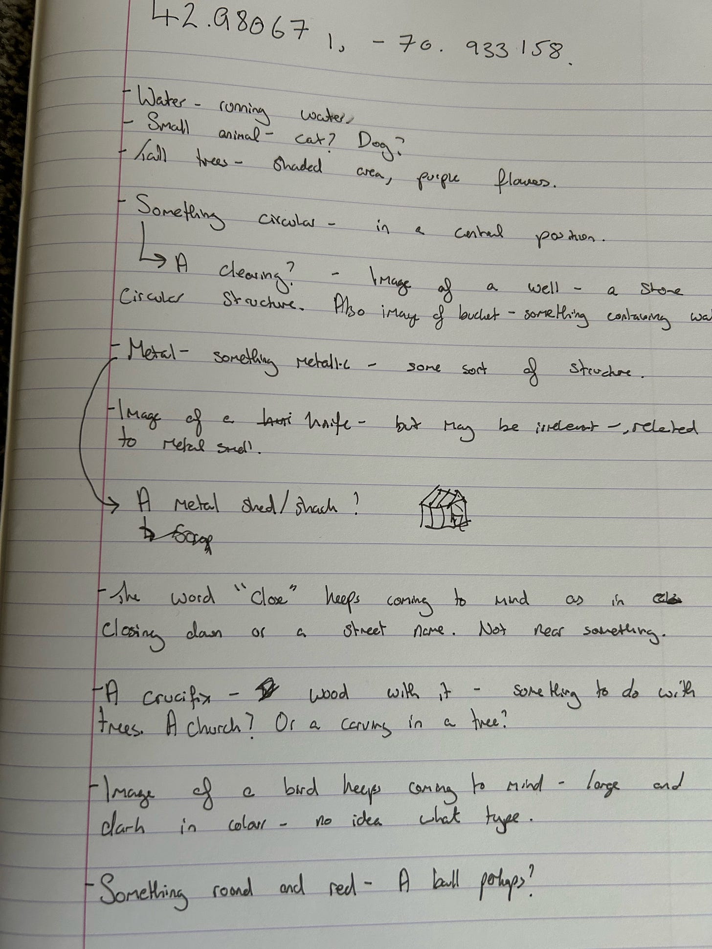 A photo of Viewer #6's session notes