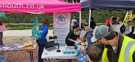 Ocean Buffer Project at Festival for the Ocean, Gyllyngvase Beach, Falmouth, showing plankton