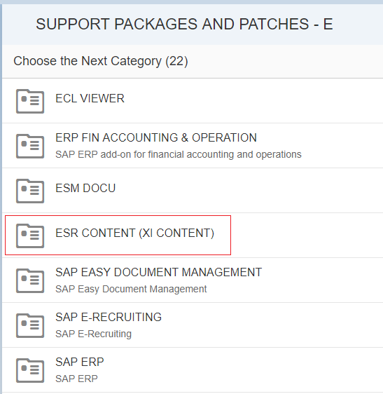 Select ESR Content XI Content Select ESR Content XI Content