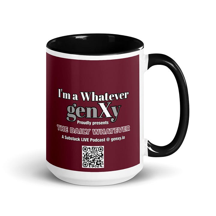 Whatever genXy 15oz mug in right and left profile