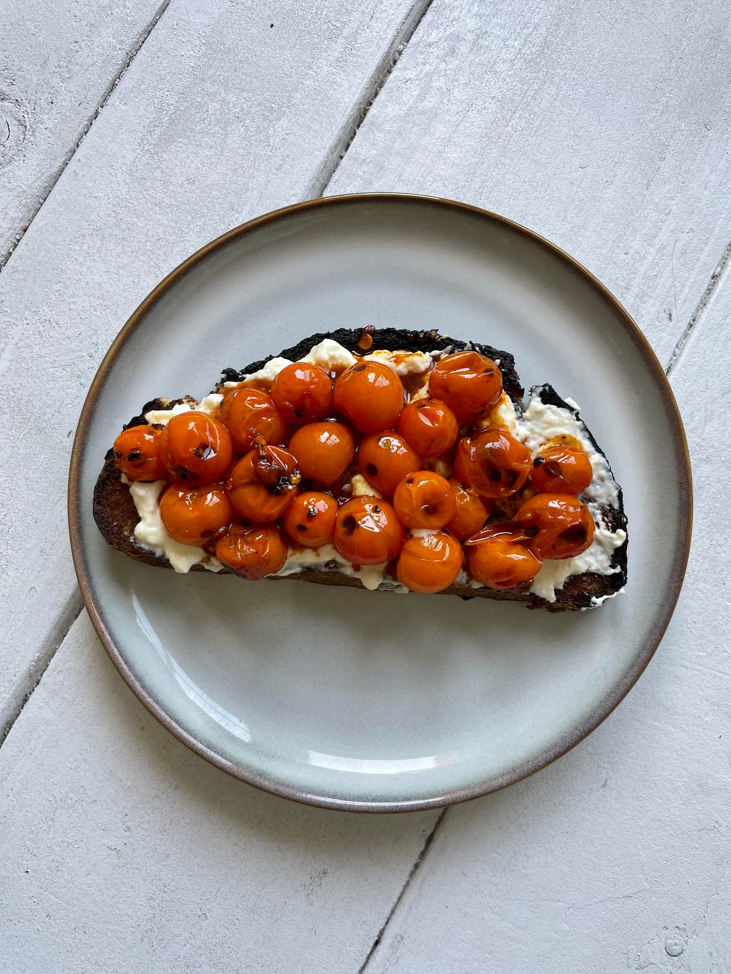 Jamie's sungold tomato toast