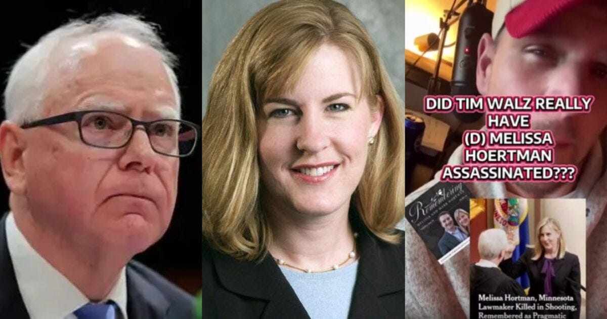 Minnesota Governor Tim Walz and late lawmaker Melissa Hortman featured in a discussion about political events and controversies surrounding her assassination.