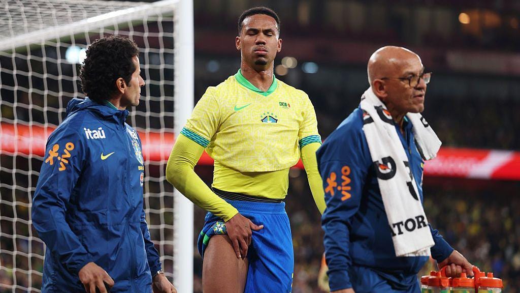 Gabriel injury: Arsenal defender suffers groin issue in Brazil friendly win  - BBC Sport