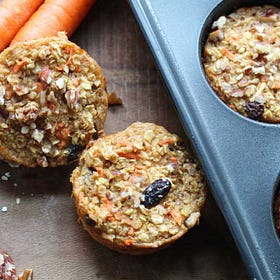 Healthy Carrot Cake Oatmeal Muffins