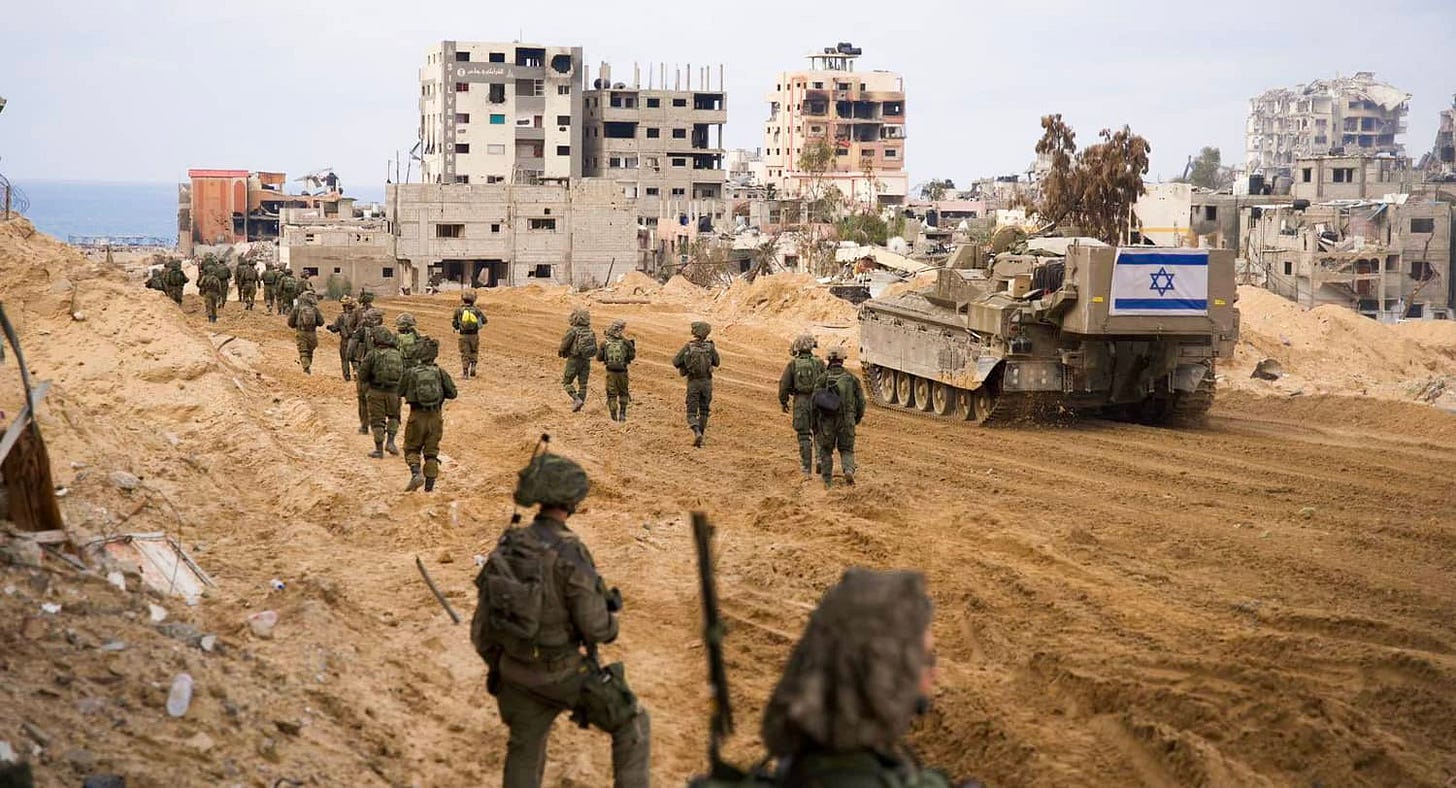 Israeli soldiers in the Gaza Strip, January 2024. Photo credit: Israel Defense Forces/Handout via REUTERS.