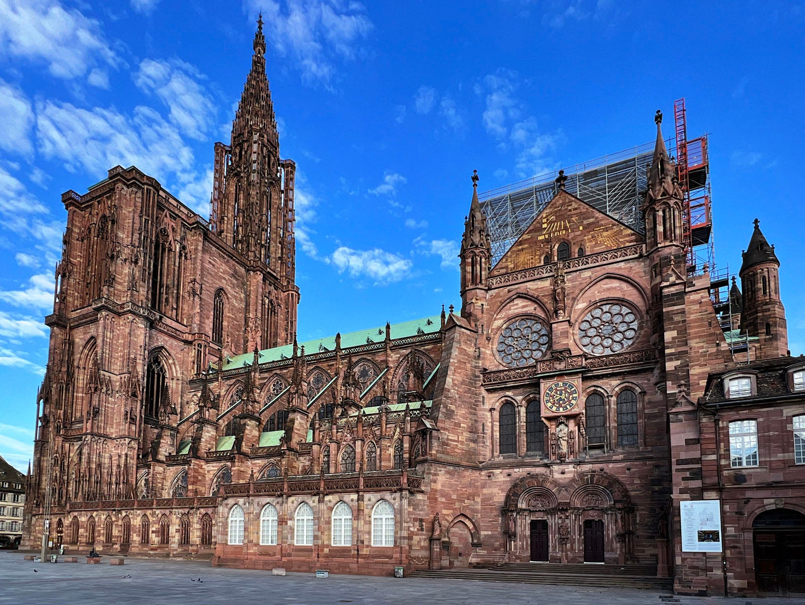 The historic medieval facade of the Strasbourg Cathedral