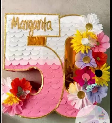 Nine options for piñatas, each image displaying different numbers with different types of details.