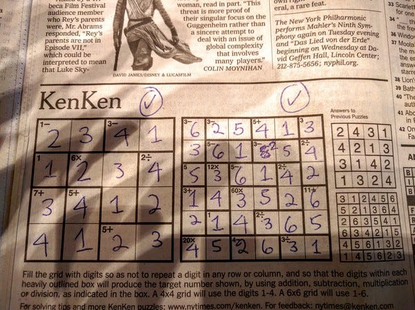 KenKen is the best. (The check mark means success.) KenKen is the best. (The check mark means success.)