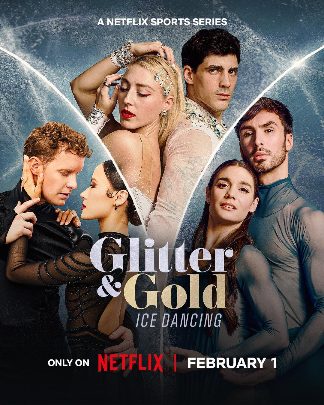 r/FigureSkating - A NETFLIX SPORTS SERIES Glitter Gold ICE DANCING ONLY ON NETFLIX FEBRUARY 1