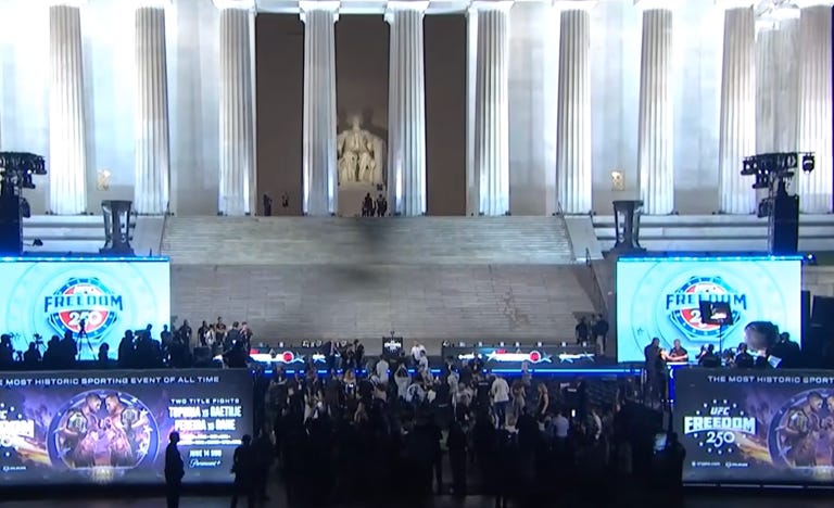 Surreal UFC White House press conference plays out at Lincoln Memorial