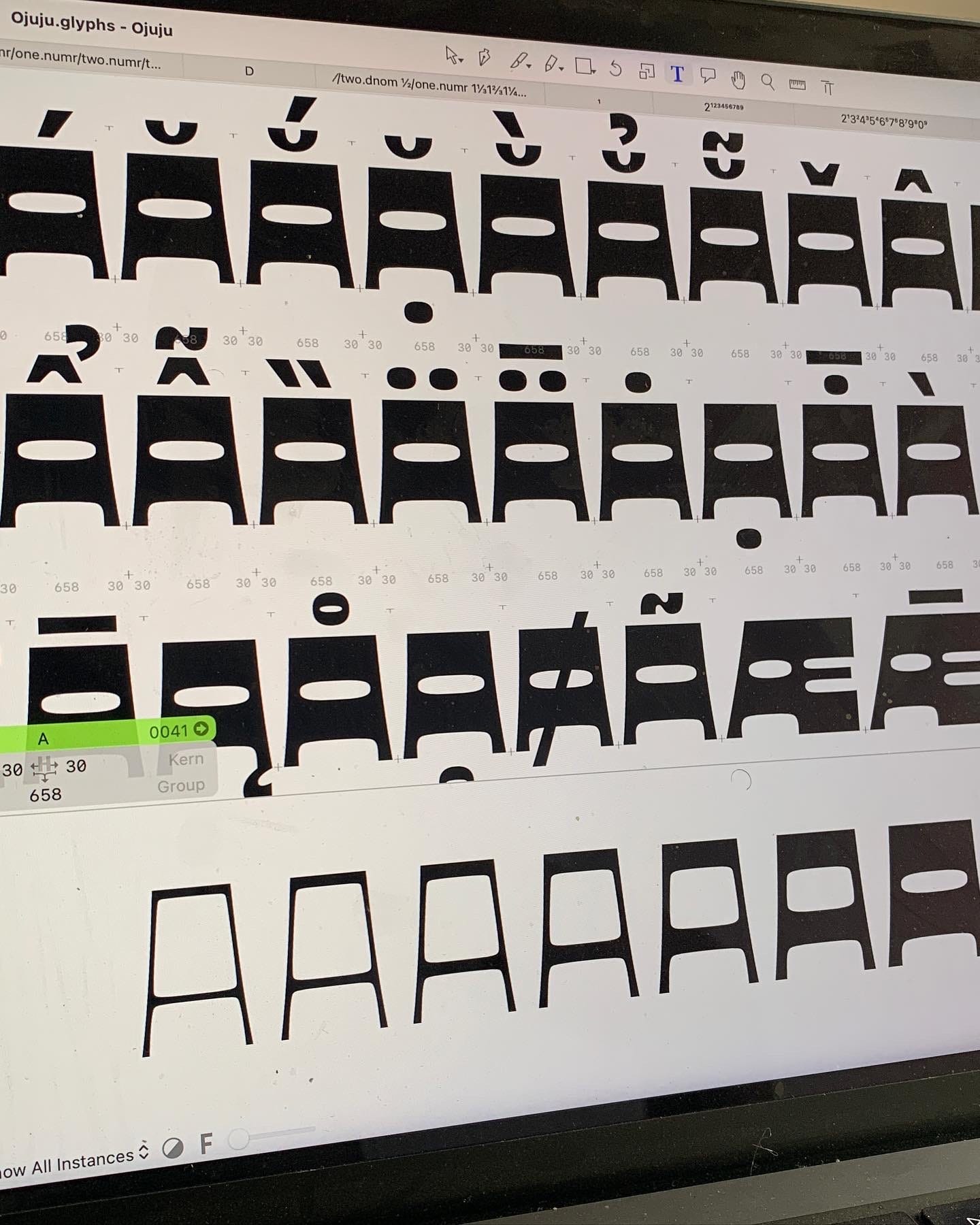 Ojuju Typeface glyphs by Chisaokwu Joboson