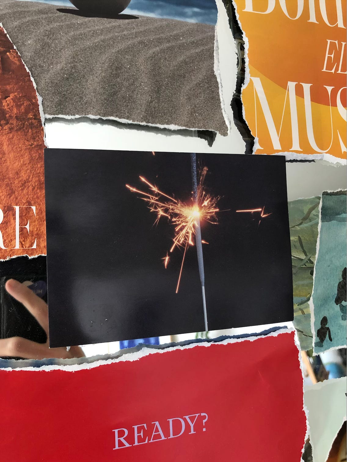 Spark mirror collage by Ana Maria Muñoz