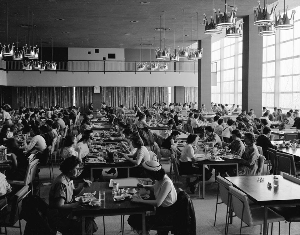 The cafeteria at Hallmark headquarters in Kansas City, Mo., in 1956.