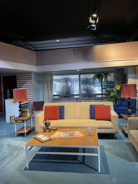 A recreated living room set from I Love Lucy.