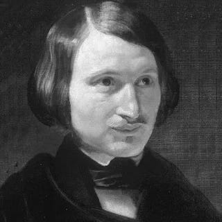 Black-and-white portrait of Ukrainian author Nikolai Gogol, who wrote the short story "The Nose."