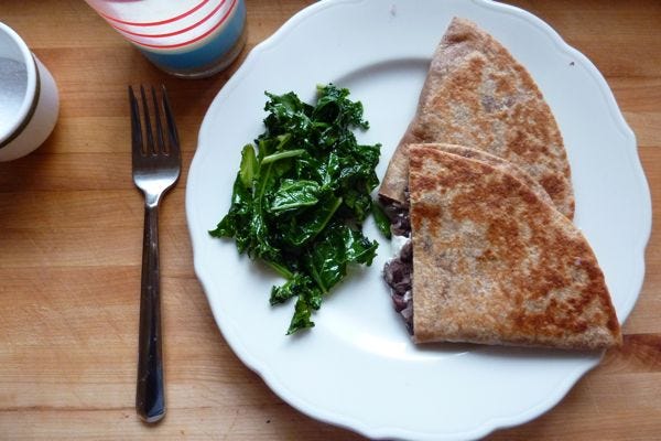 black bean goat cheese quesadilla