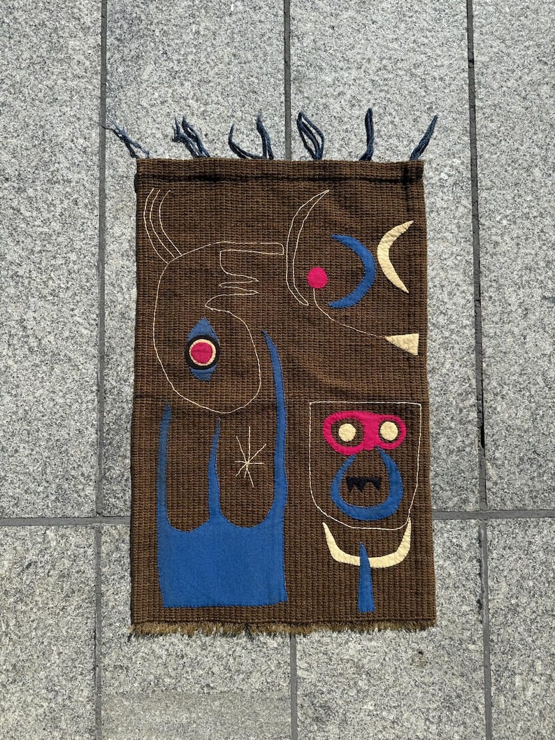 Handmade Abstract MCM Wall Hanging image 1