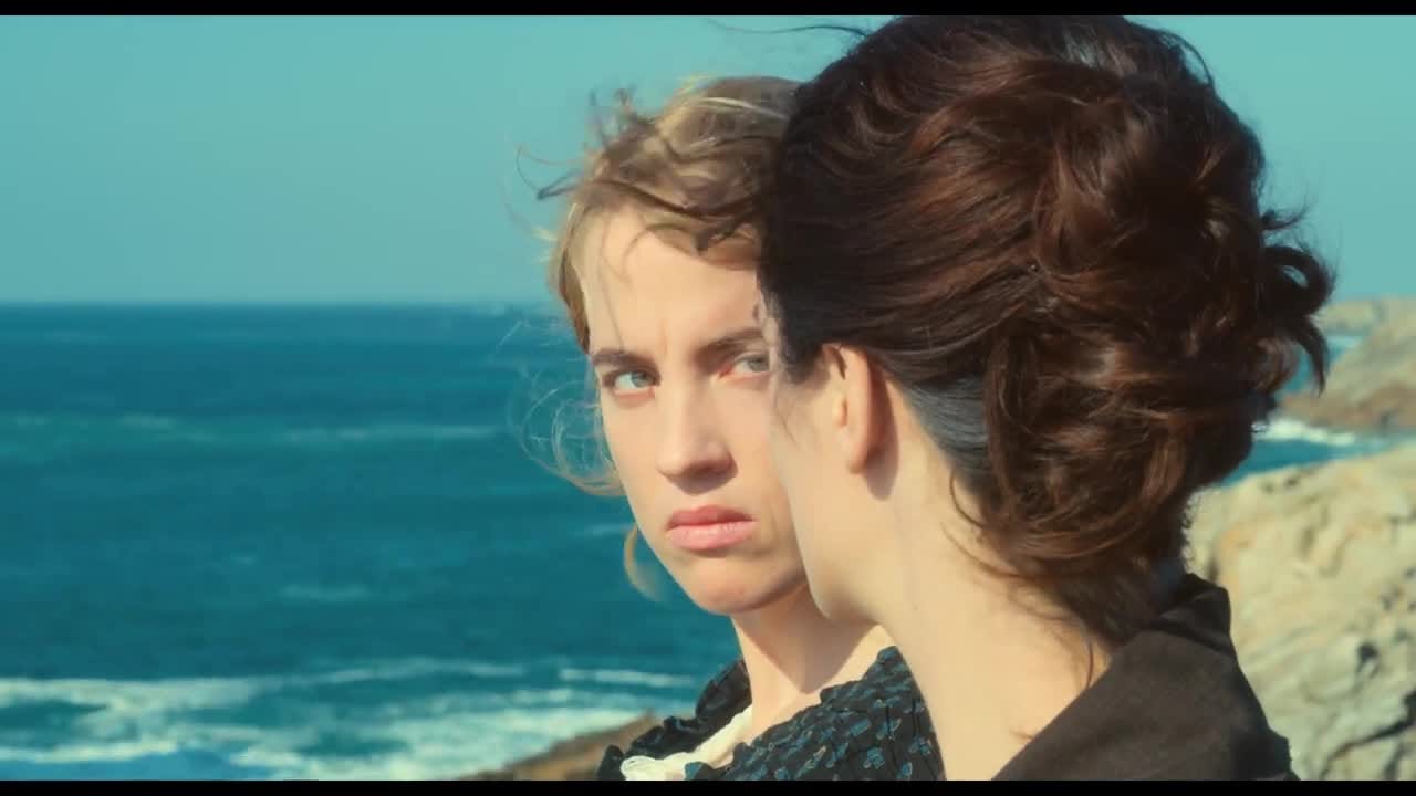 Héloïse and Marianne size one another up in Portrait of a Lady on Fire.