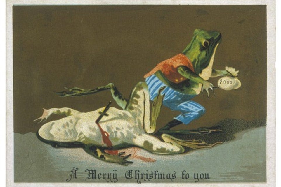 Murderous Frogs and Dead Birds: Two Odd Victorian Christmas Cards - VAULT  OF THOUGHTS