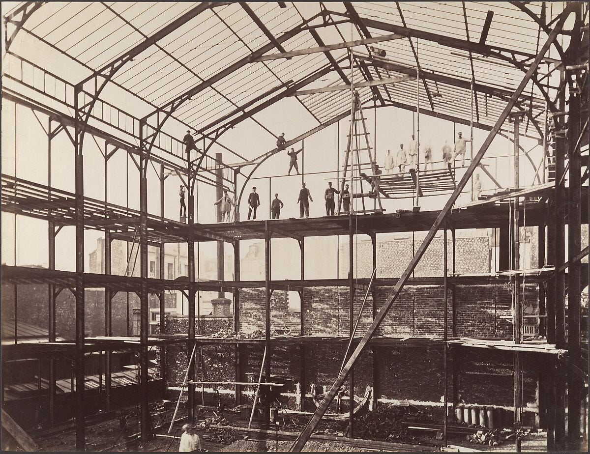 [Construction Site], Louis Lafon (French, active 1870s–90s), Albumen silver print from glass negative