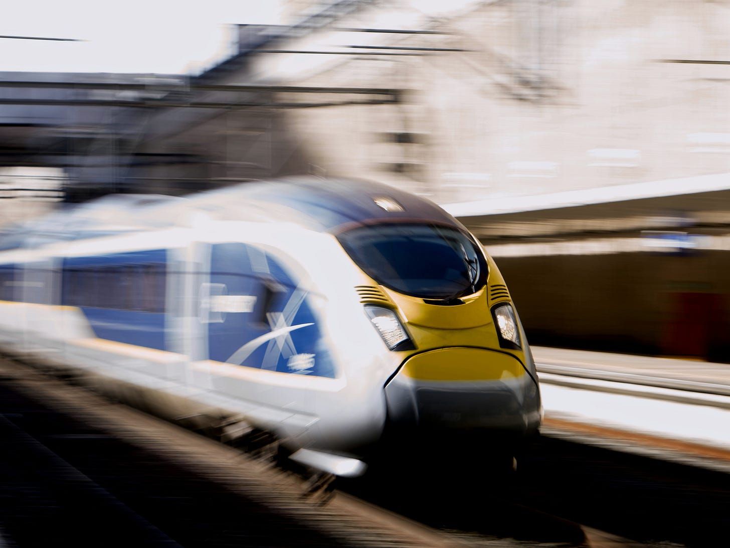 The Eurostar at high speed
