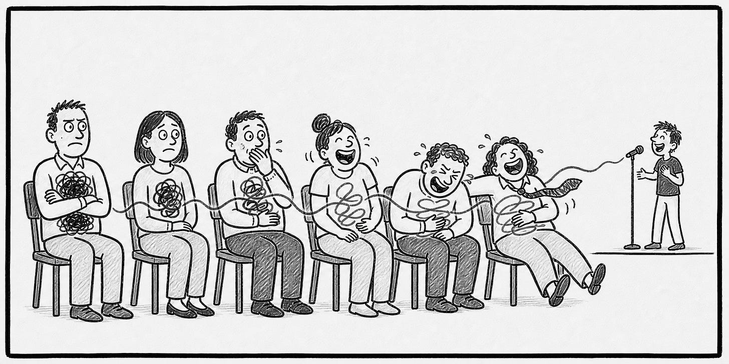 The Dalai Lama laughing, moments from a belly laugh The Dalai Lama laughing, moments from a belly laugh
