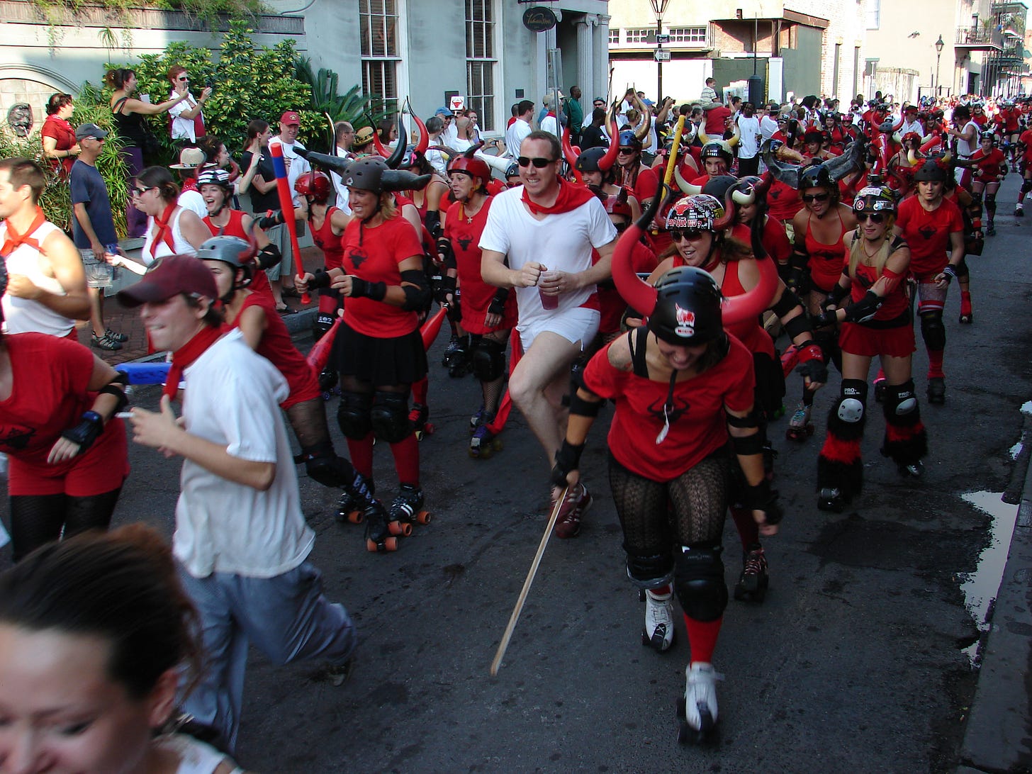 File:San Fermin in New Orleans 2009 Running Bulls.jpg - Wikimedia Commons
