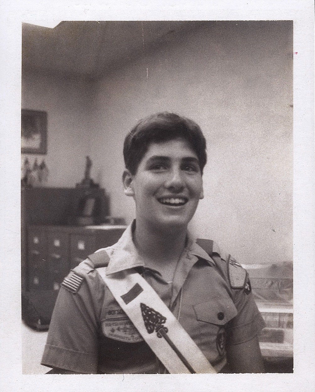A 17-year-old James Dale in his Scout uniform.