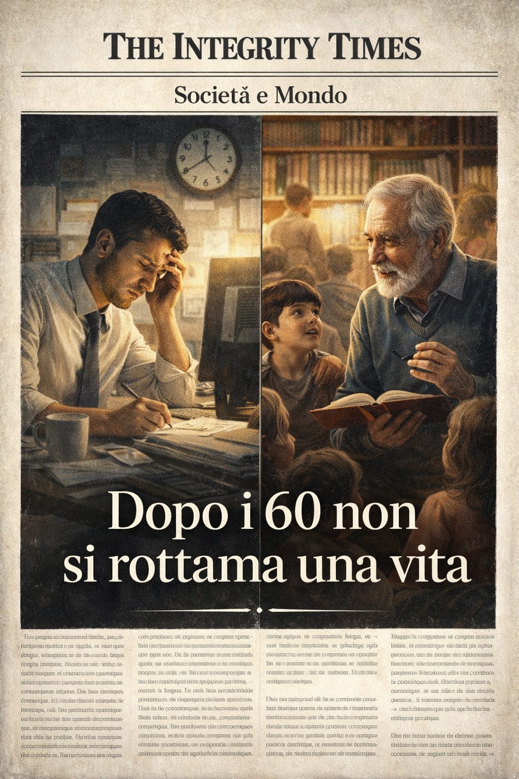 Illustrazione: Dopo i 60 non si rottama una vita Illustrazione: Dopo i 60 non si rottama una vita