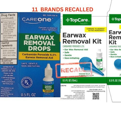 Earwax Removal Drops Recall for 11 Store Brands by Bell Earwax Removal Drops Recall for 11 Store Brands by Bell
