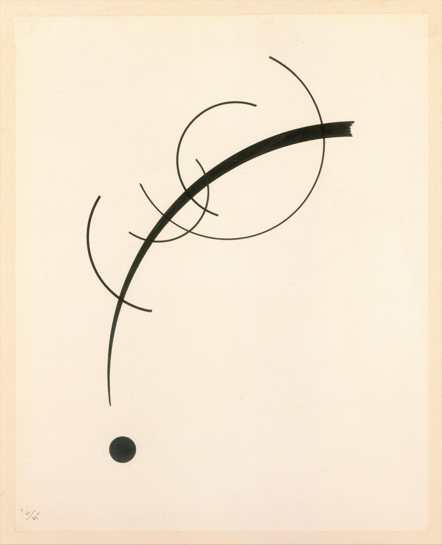 r/museum - Free Curve to the Point - Accompanying Sound of Geometric Curves, Wassily Kandinsky, 1925 [3019 x 3722]
