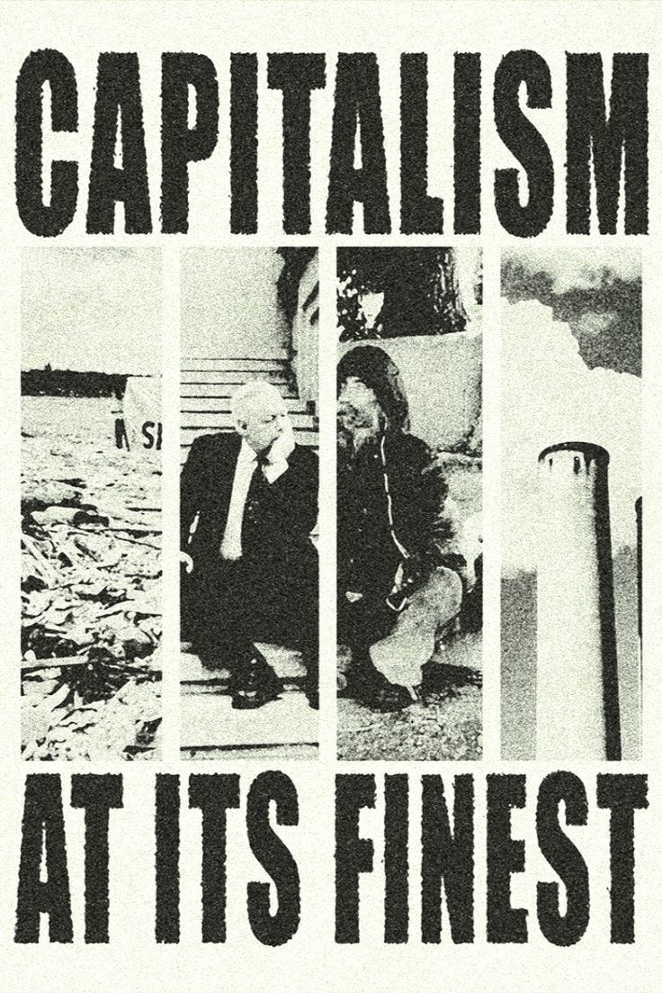 This may contain: an advertisement for capitalism at its finest