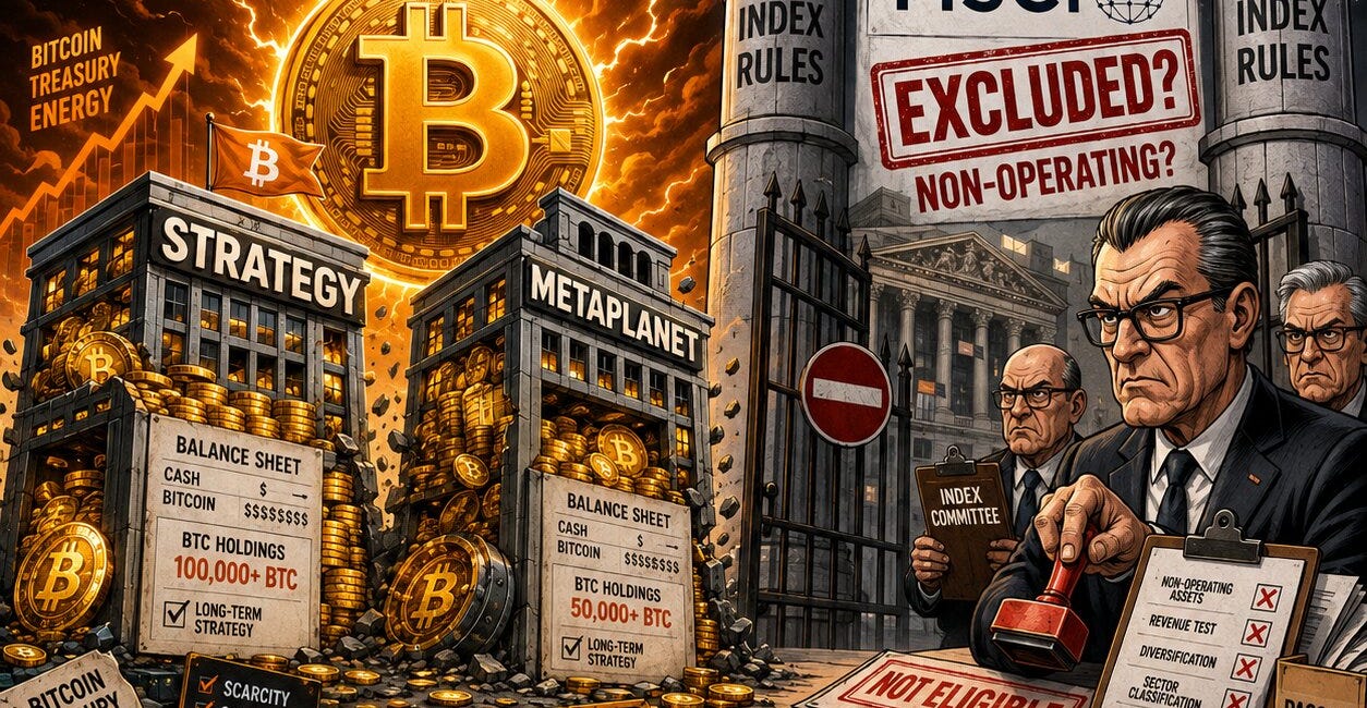 MSCI's Bitcoin Purge: Strategy and Metaplanet Could Be Kicked Out for Owning Too Much BTC.
