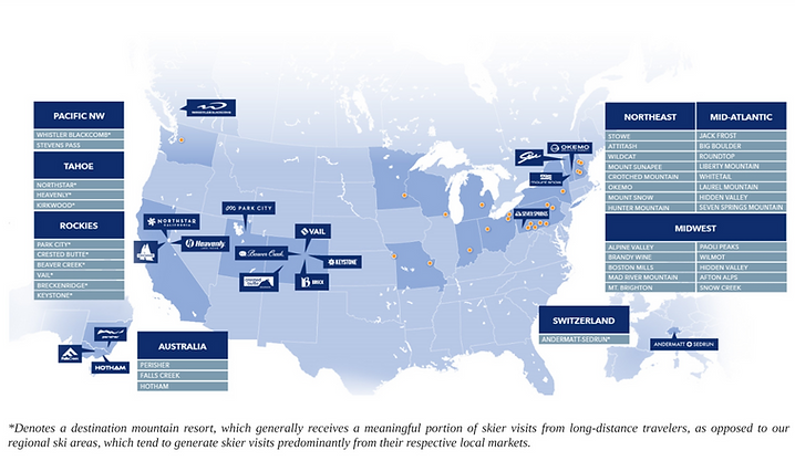 Vail Resorts Inc.’s destination mountain resorts and regional ski areas. Vail Resorts Inc.’s destination mountain resorts and regional ski areas.