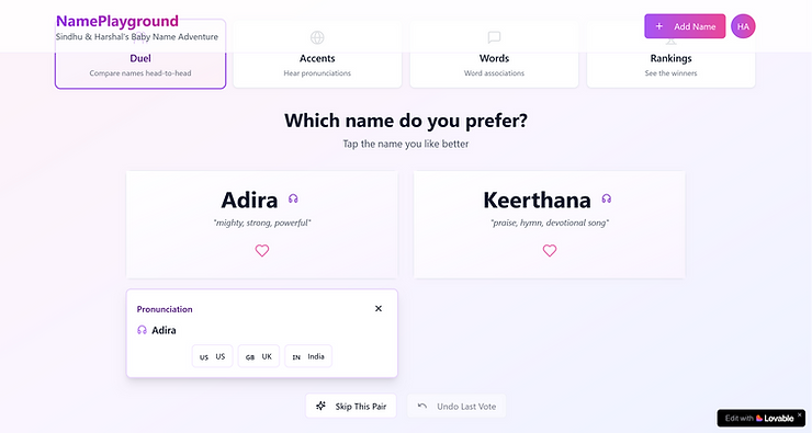 Hear name in different accents using TTS Hear name in different accents using TTS