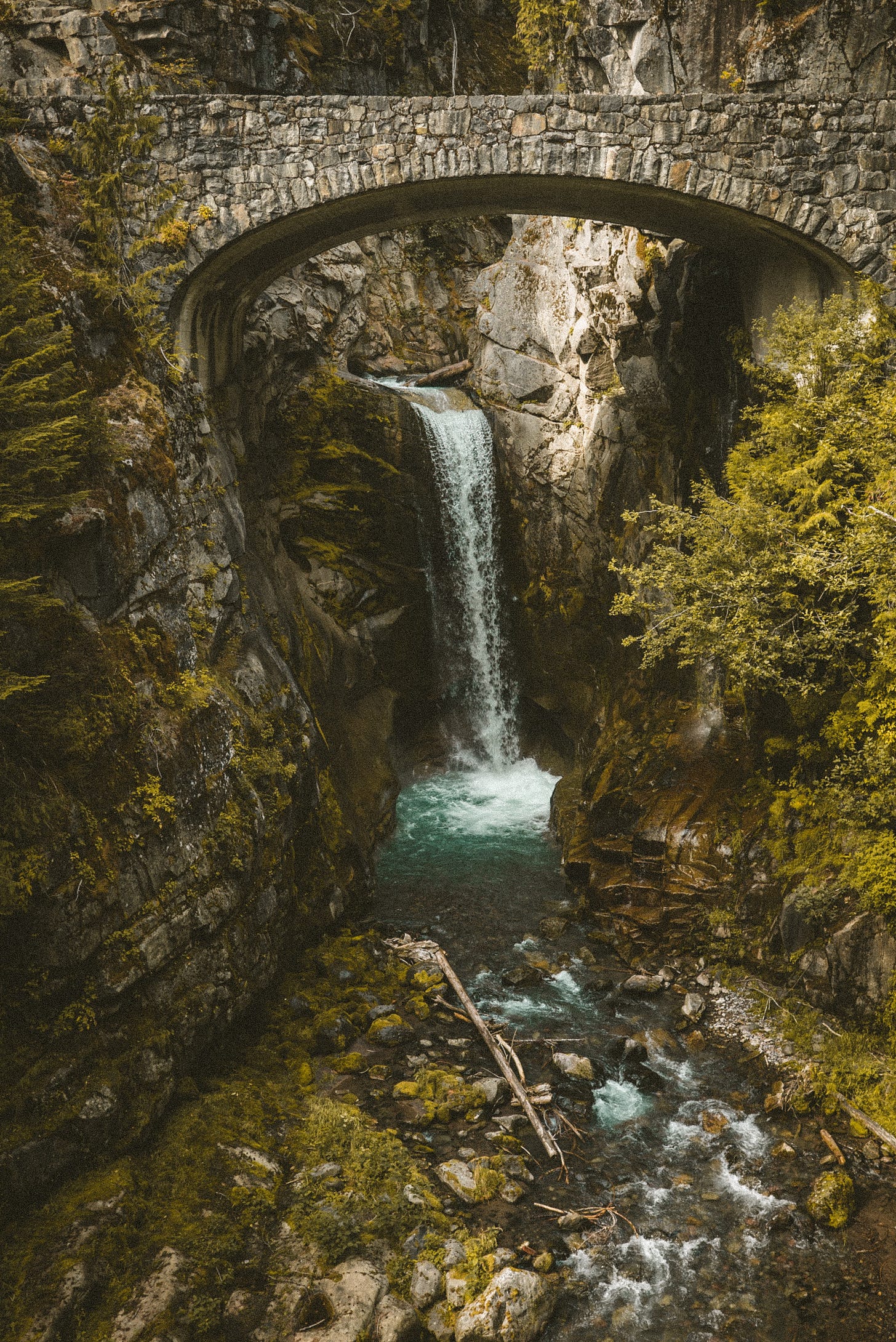 Stone Bridge above a waterfall