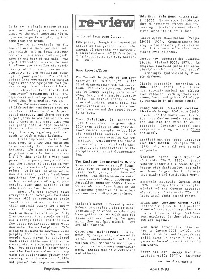 An early review of the Rockman