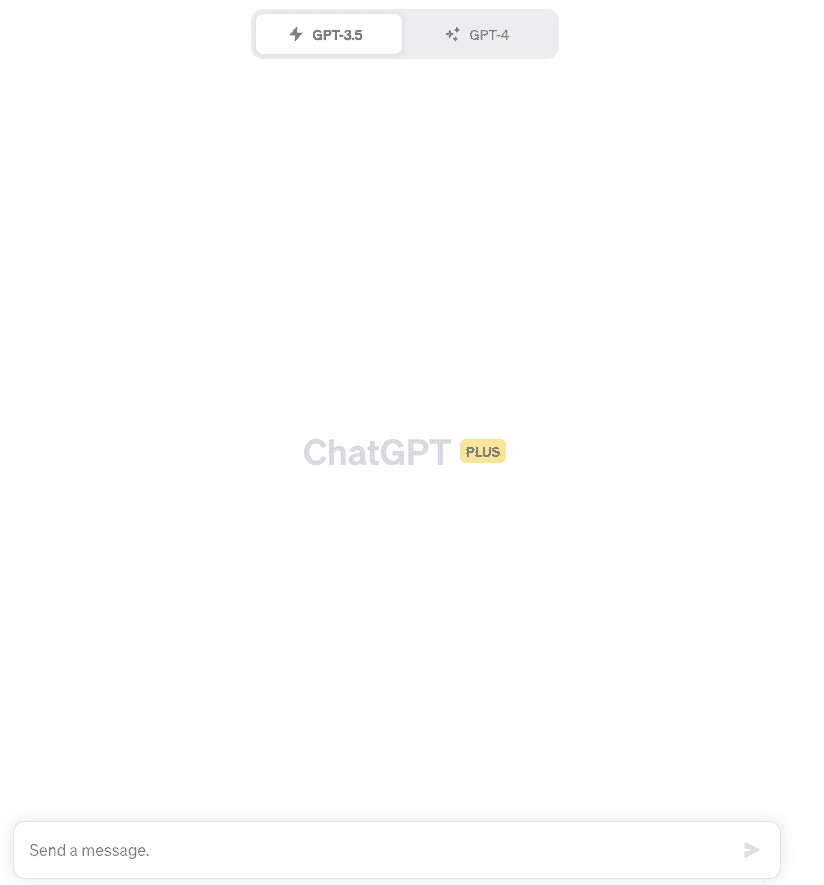 ChatGPT interface showing text-based discussion. A text box is centered on a white background. The left side has a prompt and a user input space, while the right side has ChatGPT's generated text. Conversation-style text distinguishes user inputs from model-generated responses. The interface is simple and graphic-free.