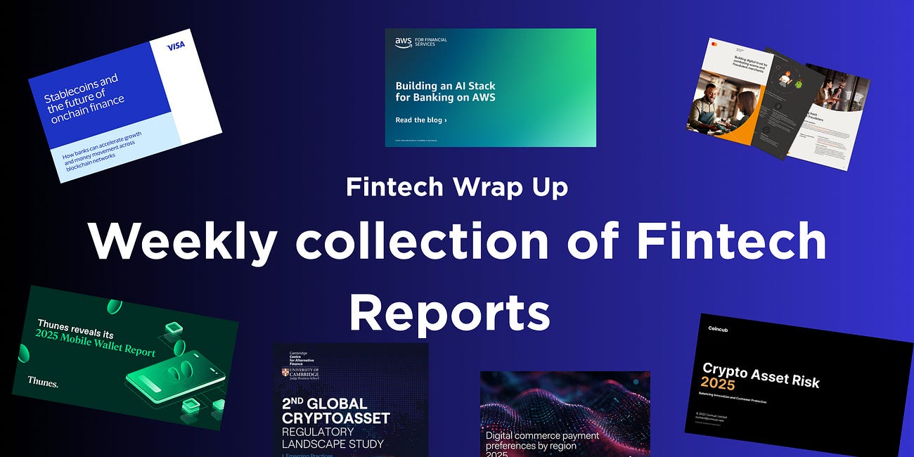 Reports: Building an AI Stack for Banking on AWS; Stablecoins and the Future of Onchain Finance; The Complete Guide to Mobile Wallets 2025;